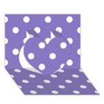 Polka Dots - White on Ube Violet Heart 3D Greeting Card (7x5)
