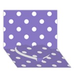 Polka Dots - White on Ube Violet Heart Bottom 3D Greeting Card (7x5)