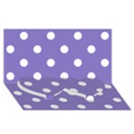 Polka Dots - White on Ube Violet Twin Heart Bottom 3D Greeting Card (8x4)