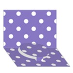 Polka Dots - White on Ube Violet Circle Bottom 3D Greeting Card (7x5)