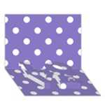 Polka Dots - White on Ube Violet LOVE Bottom 3D Greeting Card (7x5)