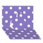 Polka Dots - White on Ube Violet Apple 3D Greeting Card (7x5)