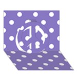 Polka Dots - White on Ube Violet Peace Sign 3D Greeting Card (7x5)