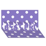 Polka Dots - White on Ube Violet BEST BRO 3D Greeting Card (8x4)