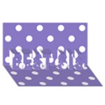 Polka Dots - White on Ube Violet BEST SIS 3D Greeting Card (8x4)