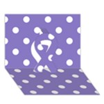 Polka Dots - White on Ube Violet Ribbon 3D Greeting Card (7x5)