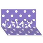 Polka Dots - White on Ube Violet SORRY 3D Greeting Card (8x4)