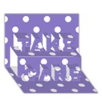 Polka Dots - White on Ube Violet TAKE CARE 3D Greeting Card (7x5)