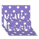 Polka Dots - White on Ube Violet You Rock 3D Greeting Card (7x5)