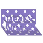 Polka Dots - White on Ube Violet Merry Xmas 3D Greeting Card (8x4)