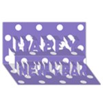 Polka Dots - White on Ube Violet Happy New Year 3D Greeting Card (8x4)