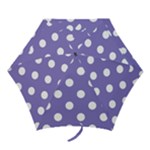 Polka Dots - White on Ube Violet Mini Umbrella