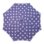 Polka Dots - White on Ube Violet Golf Umbrella
