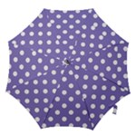 Polka Dots - White on Ube Violet Hook Handle Umbrella (Medium)