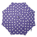 Polka Dots - White on Ube Violet Hook Handle Umbrella (Large)