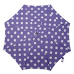 Polka Dots - White on Ube Violet Hook Handle Umbrella (Small)