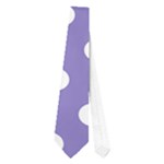 Polka Dots - White on Ube Violet Necktie (One Side)