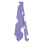 Polka Dots - White on Ube Violet Necktie (Two Side)