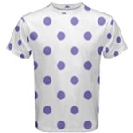 Polka Dots - Ube Violet on White Men s Cotton Tee