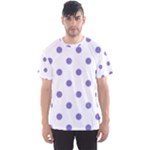 Polka Dots - Ube Violet on White Men s Sport Mesh Tee