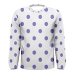 Polka Dots - Ube Violet on White Men s Long Sleeve T-shirt