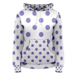 Polka Dots - Ube Violet on White Women s Pullover Hoodie