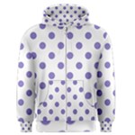 Polka Dots - Ube Violet on White Men s Zipper Hoodie