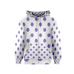 Polka Dots - Ube Violet on White Kid s Zipper Hoodie