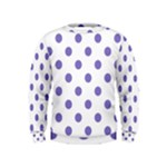 Polka Dots - Ube Violet on White Kid s Sweatshirt