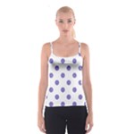 Polka Dots - Ube Violet on White Spaghetti Strap Top