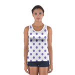 Polka Dots - Ube Violet on White Women s Sport Tank Top
