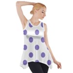 Polka Dots - Ube Violet on White Side Drop Tank Tunic