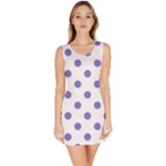 Polka Dots - Ube Violet on White Bodycon Dress
