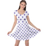Polka Dots - Ube Violet on White Cap Sleeve Dress