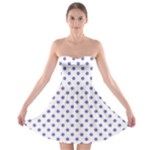 Polka Dots - Ube Violet on White Strapless Bra Top Dress