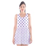 Polka Dots - Ube Violet on White Scoop Neck Skater Dress