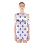 Polka Dots - Ube Violet on White Women s Cutout Shoulder Dress