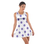 Polka Dots - Ube Violet on White Cotton Racerback Dress