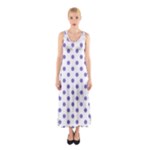 Polka Dots - Ube Violet on White Full Print Maxi Dress