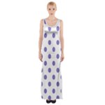 Polka Dots - Ube Violet on White Maxi Thigh Split Dress