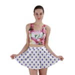 Polka Dots - Ube Violet on White Mini Skirt