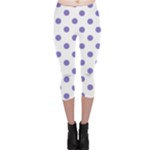 Polka Dots - Ube Violet on White Capri Leggings