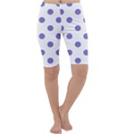 Polka Dots - Ube Violet on White Cropped Leggings
