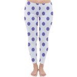 Polka Dots - Ube Violet on White Winter Leggings