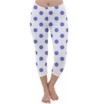 Polka Dots - Ube Violet on White Capri Winter Leggings