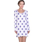 Polka Dots - Ube Violet on White Long Sleeve Nightdress