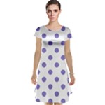 Polka Dots - Ube Violet on White Cap Sleeve Nightdress