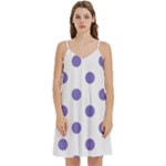 Polka Dots - Ube Violet on White Women s Reversible Sports Bra with Border