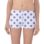 Polka Dots - Ube Violet on White Reversible Boyleg Bikini Bottoms