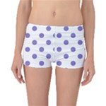 Polka Dots - Ube Violet on White Boyleg Bikini Bottoms